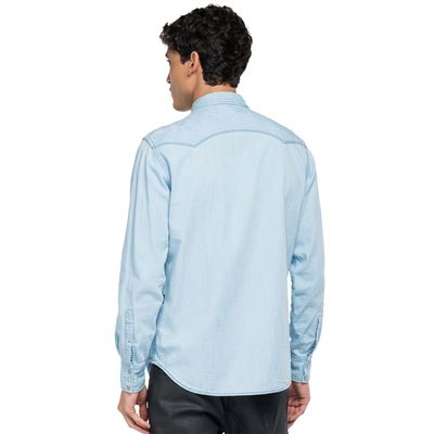Camisa Para Hombre 6 Oz Light Indigo C Replay
