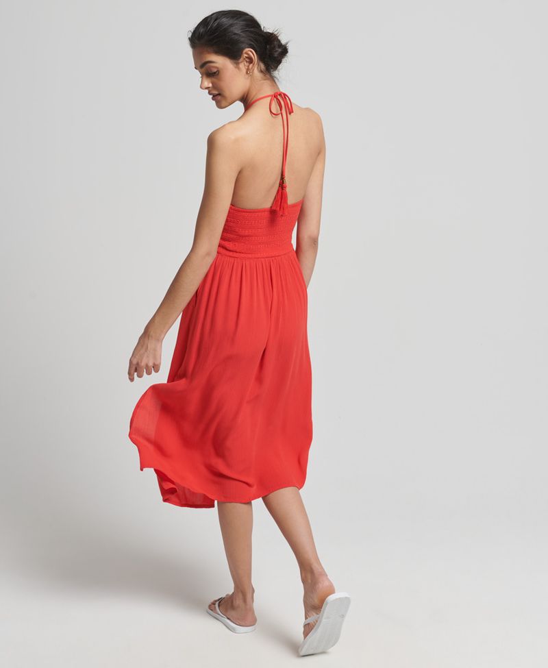 Vestido-Largo-Para-Mujer-Vintage-Smocked-Halter-Dress-Superdry