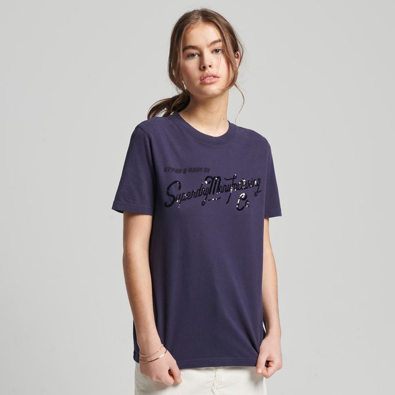 Camiseta Para Mujer Vintage Script Style Ww Tee Superdry 51198