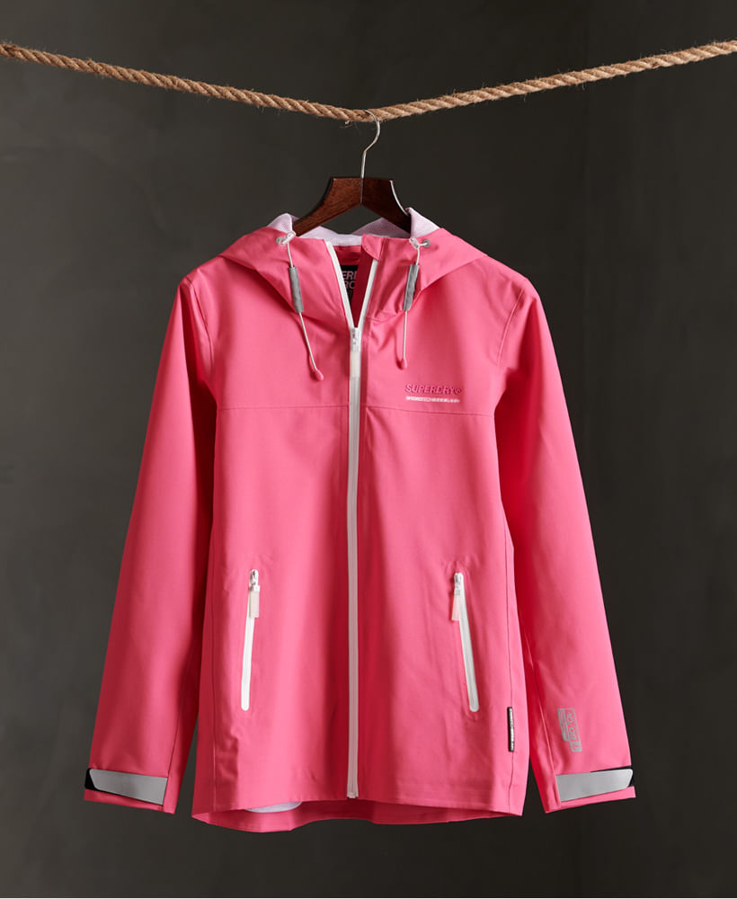 Impermeable Superdry Waterproof rosa para mujer