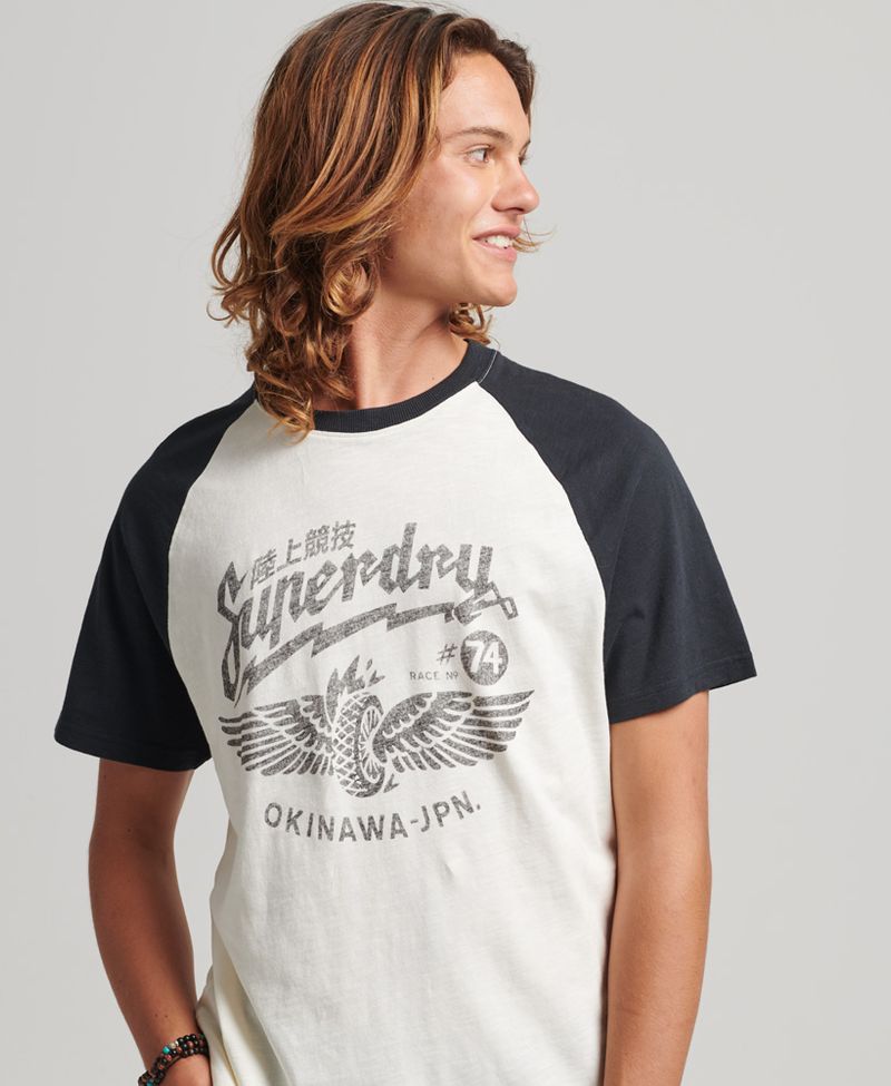 Camiseta-Para-Hombre-Vintage-Blackout-Raglan-Tee-Superdry