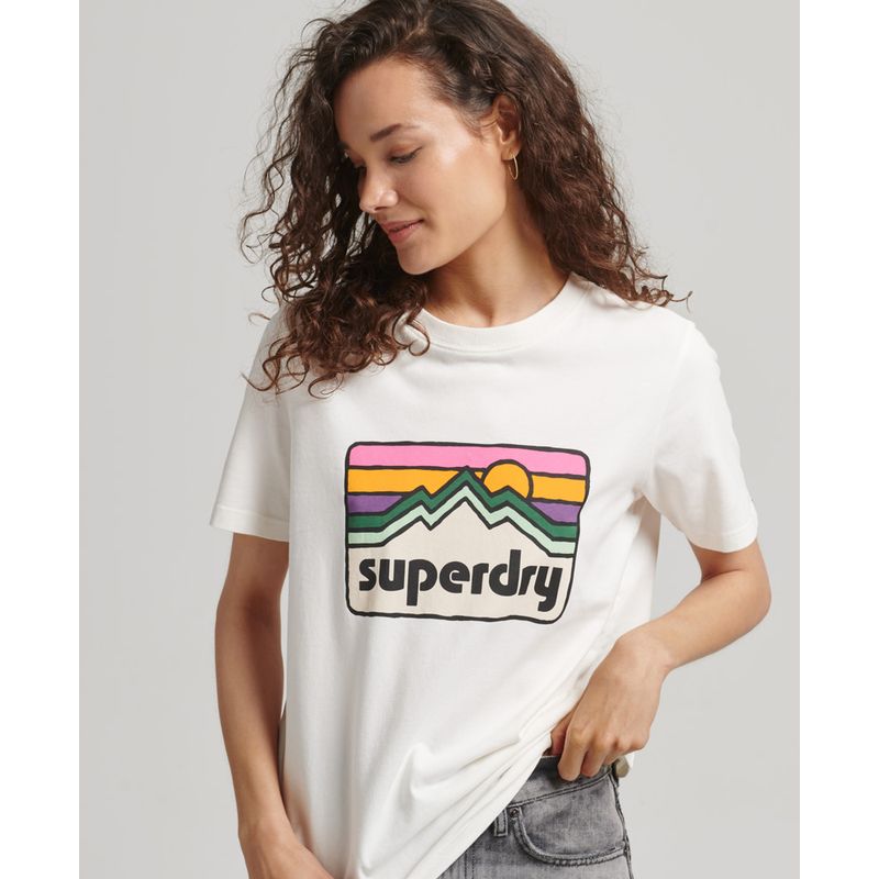 Camiseta Manga Corta Para Mujer Vintage 70S Skinny Superdry 55637, CAMISETAS