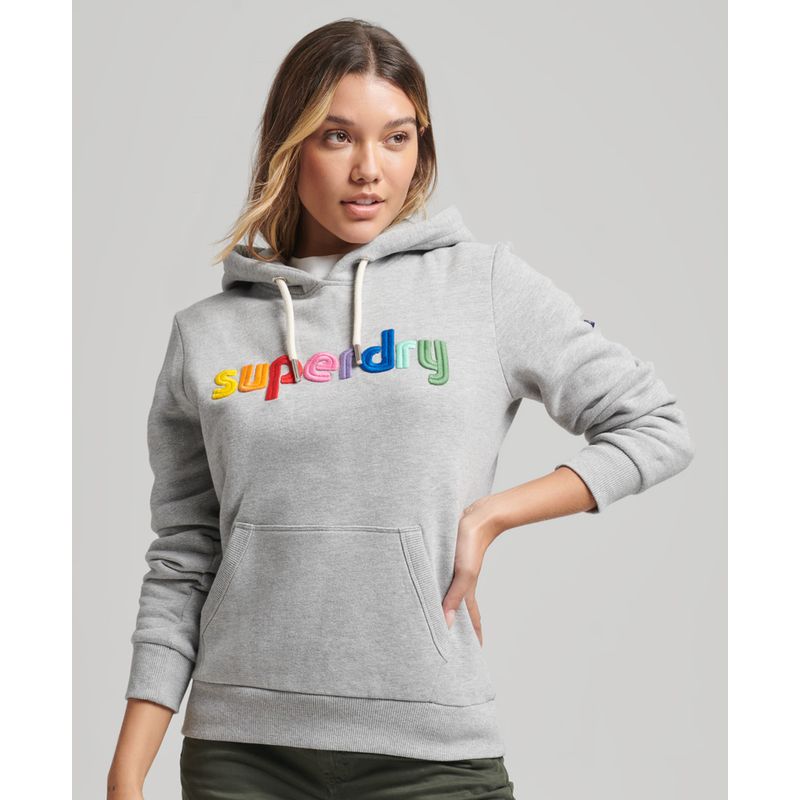 Buzo Hoodie Cerrado Para Mujer Vintage Cl Rainbow Hood Superdry 52407, BUZOS