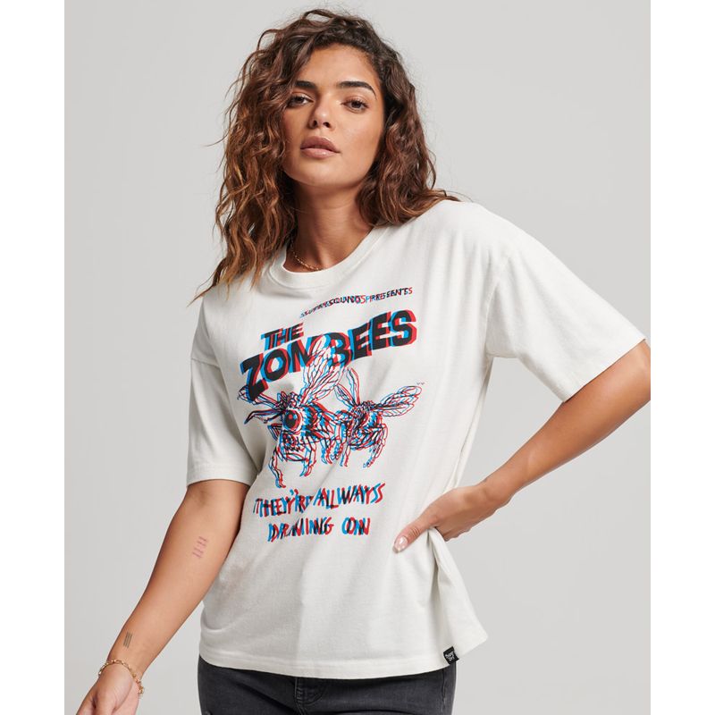 Camiseta Manga Corta Para Mujer Vintage 70S Skinny Superdry 55637, CAMISETAS