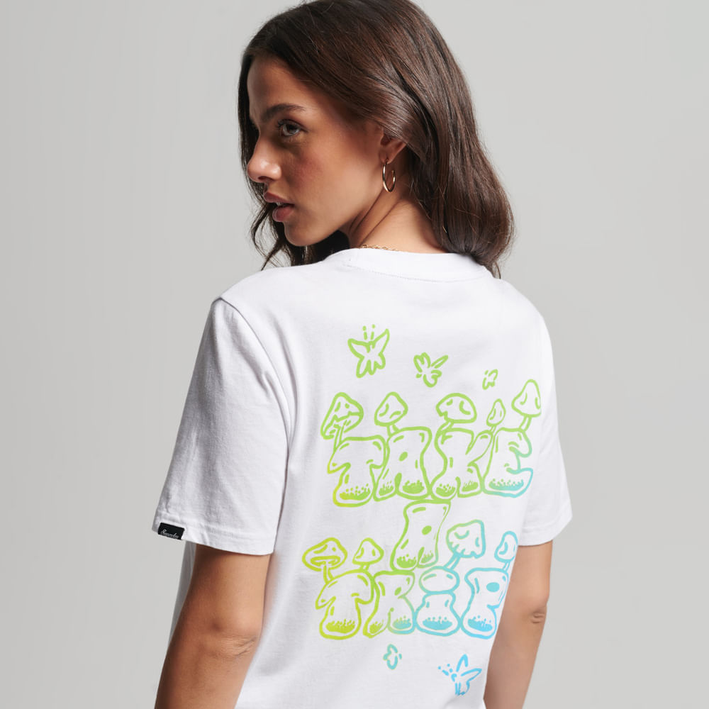 Camiseta de algodão orgânico com decote em V para mulheres Superdry  classique - Superdry - Top Marcas - Mulher