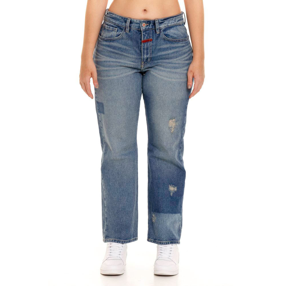 Jean Stretch Para Mujer Zipper High