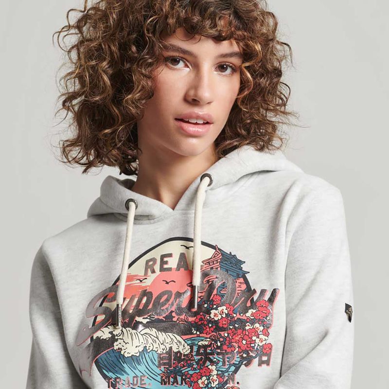 Sudadera con capucha Superdry Essential Japanese mujer