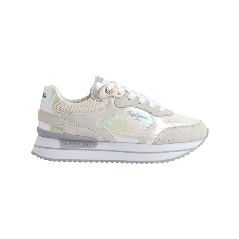 Tenis Pepe Jeans Mujer Rusper Pearl Blanco Gris Pilatos