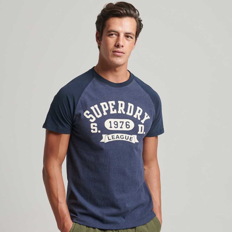 Camiseta Para Hombre Vintage Gym Raglan Superdry, CAMISETAS