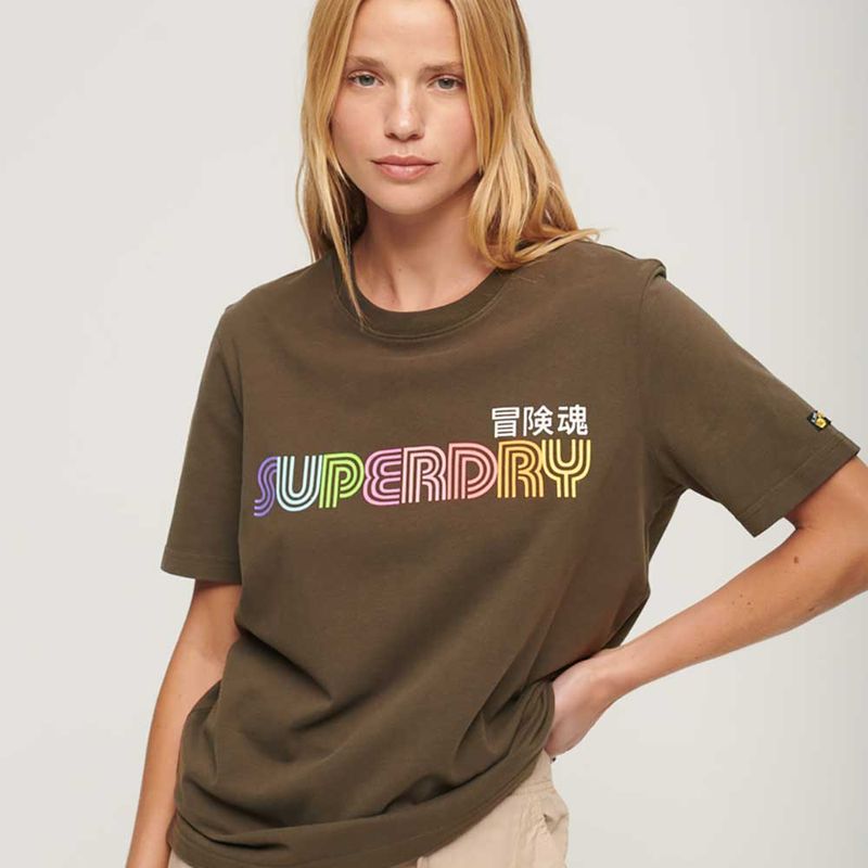 Camiseta-Para-Mujer-Vintage-Retro-Rainbow-Superdry