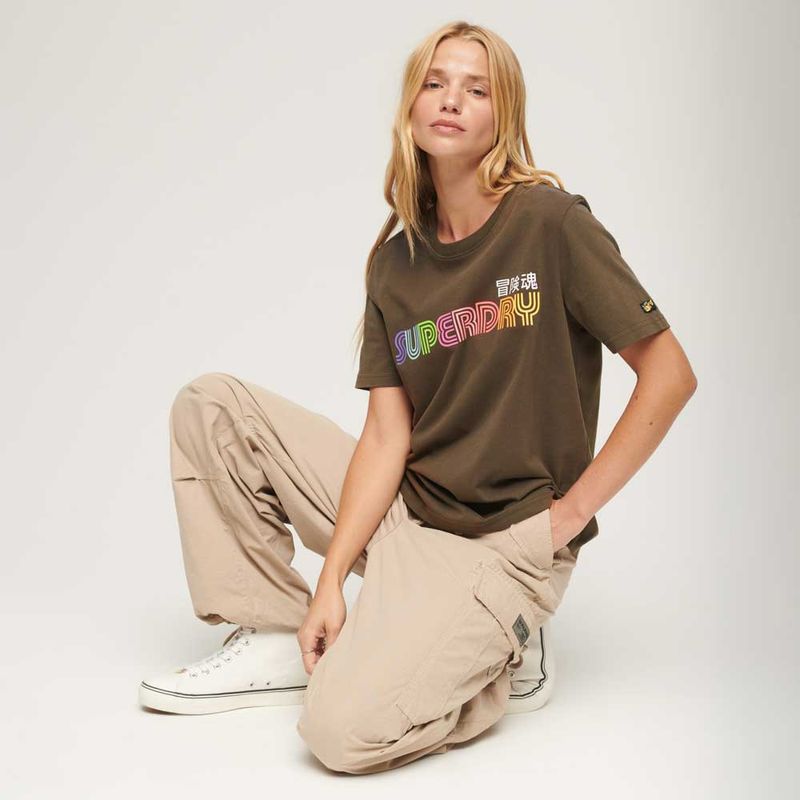 Camiseta-Para-Mujer-Vintage-Retro-Rainbow-Superdry