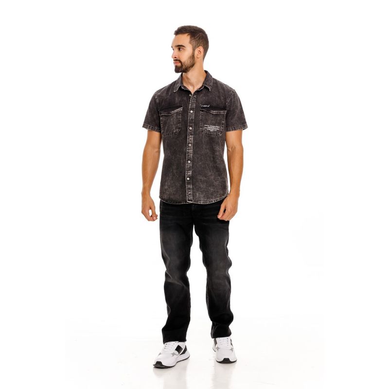 Camisa-Manga-Corta-Denim-Para-Hombre-Napoleon-Girbaud