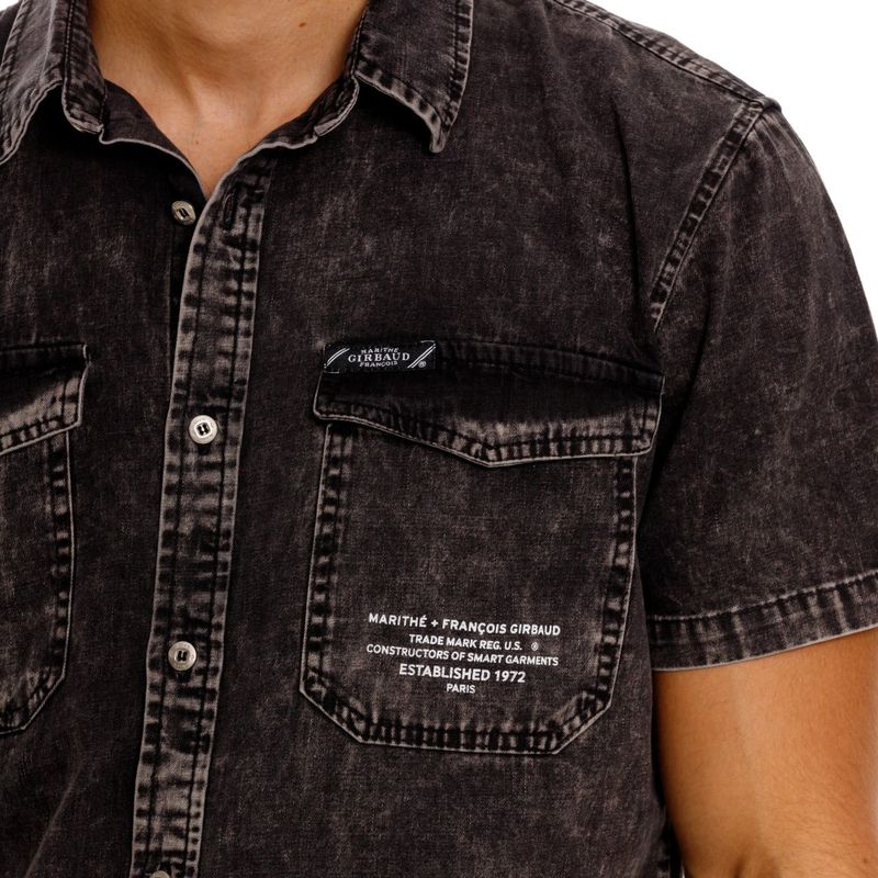 Camisa-Manga-Corta-Denim-Para-Hombre-Napoleon-Girbaud