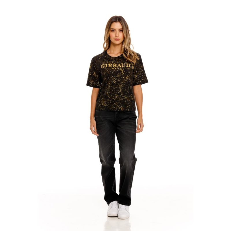 Camiseta-Manga-Corta-Para-Mujer-Girbaud