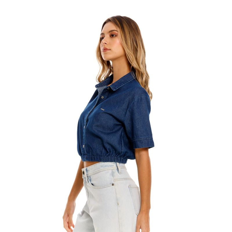 Camisa-Manga-Corta-Denim-Para-Mujer-Aile-Girbaud