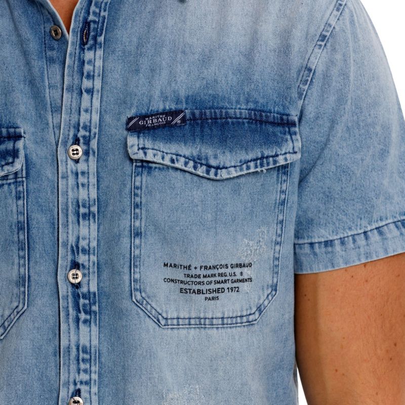 Camisa-Manga-Corta-Denim-Para-Hombre-Napoleon-Girbaud