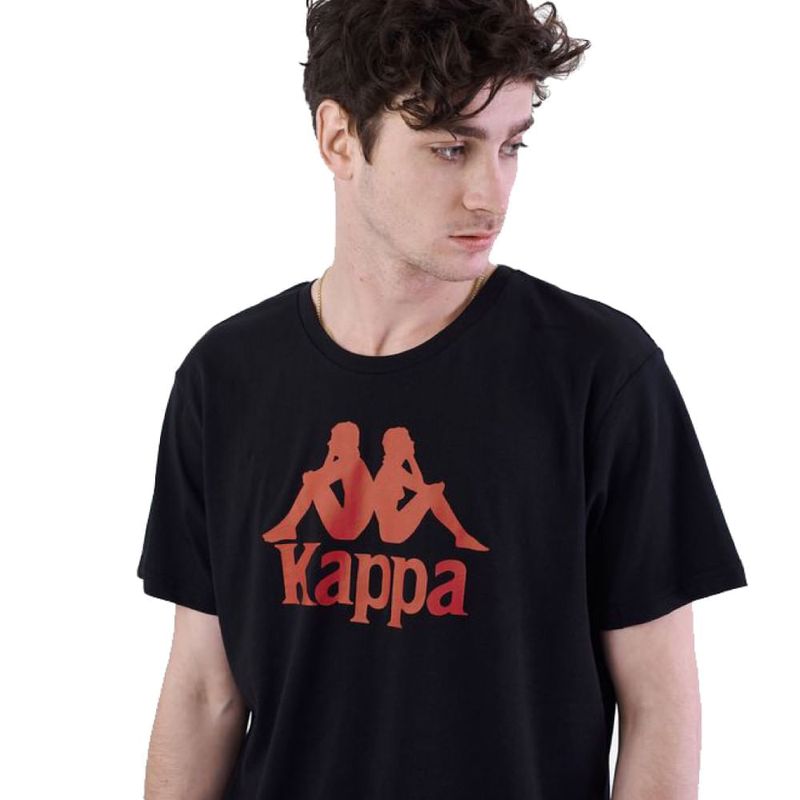 Authentic Camiseta Estessi Slim Negra Manga Corta Hombre Kappa Pilatos