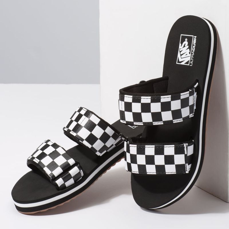 Sandalias Surf Checkerboard Negras Cayucas Slide Vans Pilatos