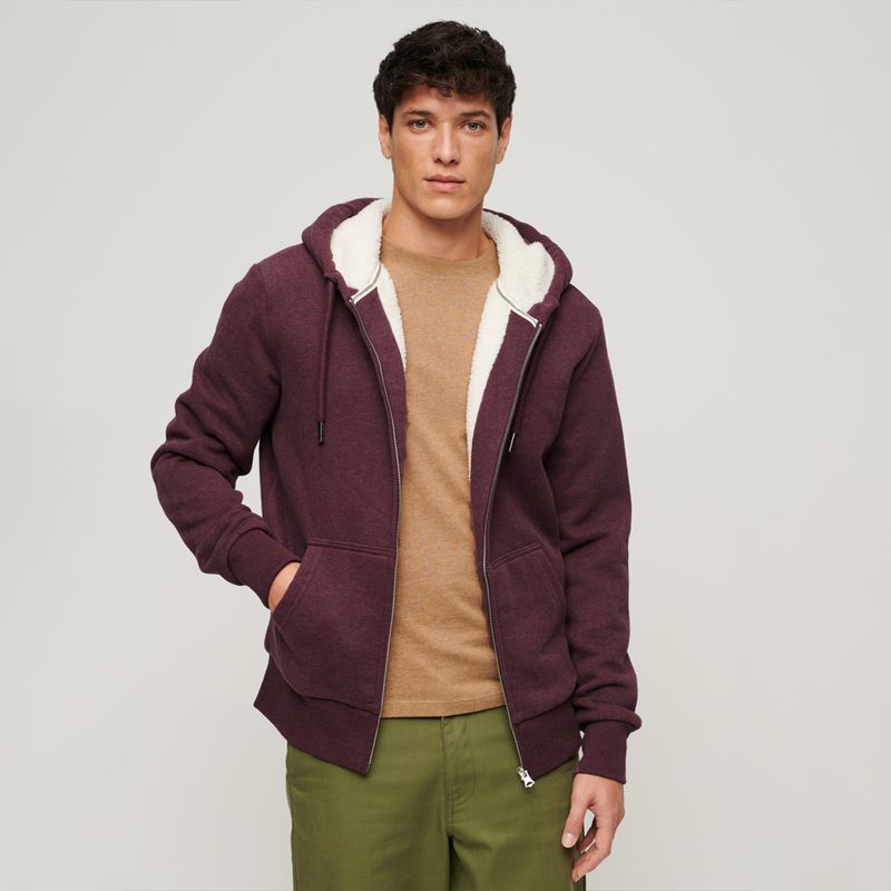 Buzo-Abierto-Para-Hombre-Essential-Borg-Lined-Zip-Hood-Superdry