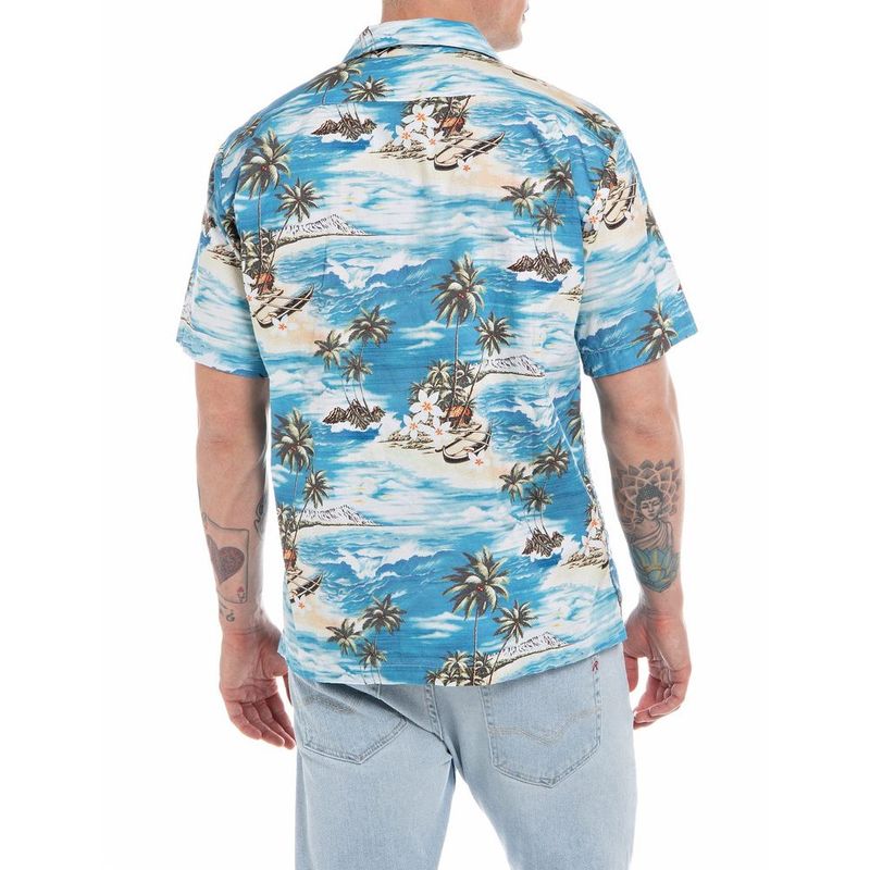 Camisa-Manga-Corta-Para-Hombre-Replay