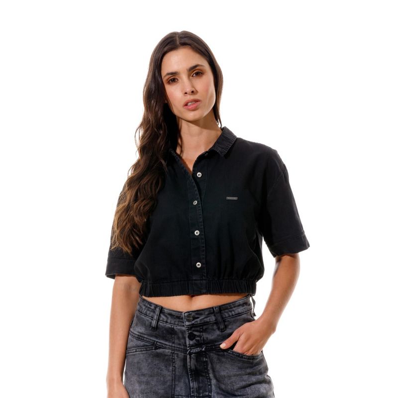 Camisa-Manga-Corta-Denim-Para-Mujer-Aile-Girbaud