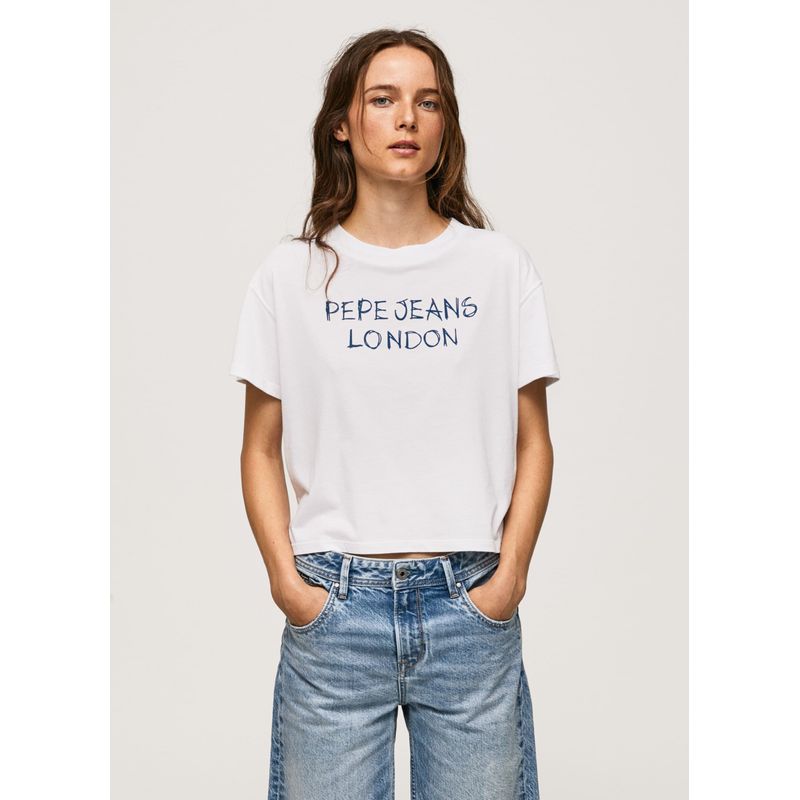 Camiseta Pepe Jeans Para Mujer Netty Color Blanco Pilatos