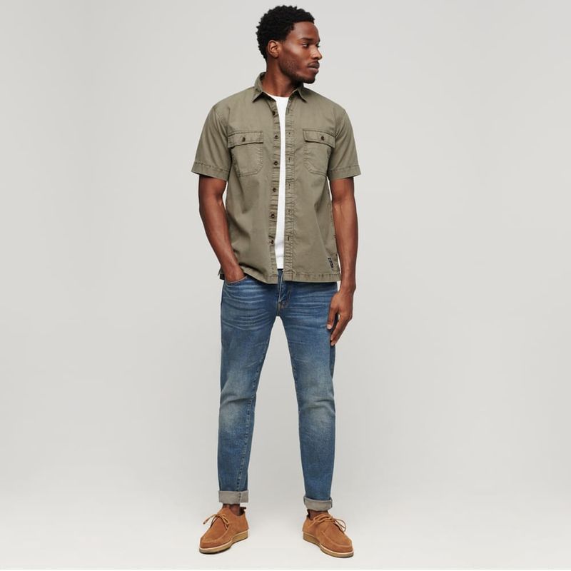 Militar Ropa De Mezclilla Hombre Denim Jacket Pantalon De