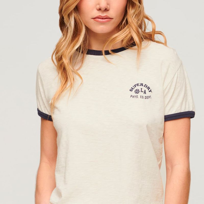 Camiseta-Manga-Corta-Para-Mujer-Beach-Graphic-Fitted-Ringer-T-Superdry