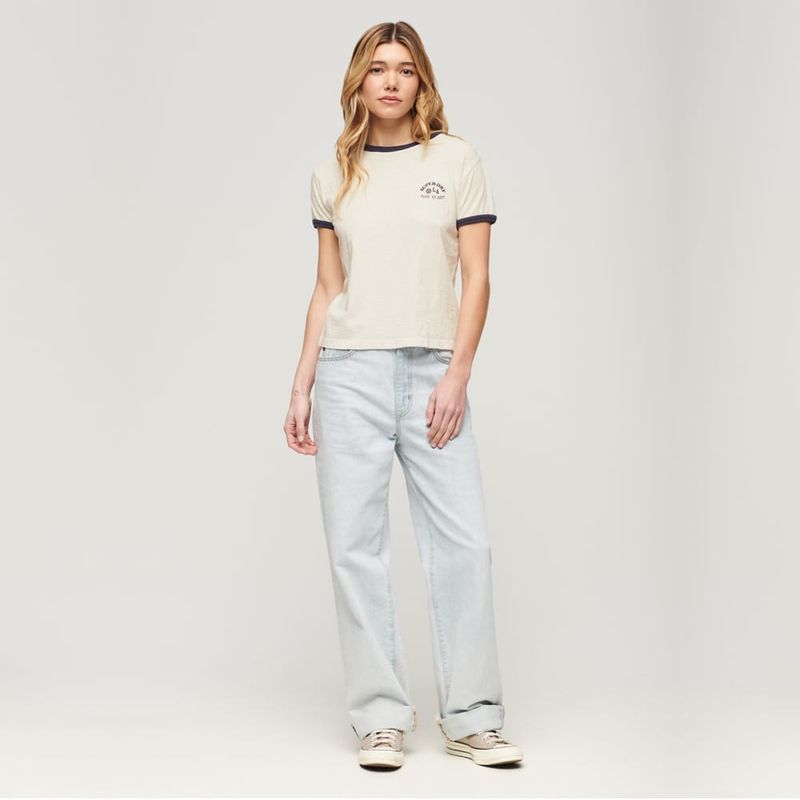 Camiseta-Manga-Corta-Para-Mujer-Beach-Graphic-Fitted-Ringer-T-Superdry