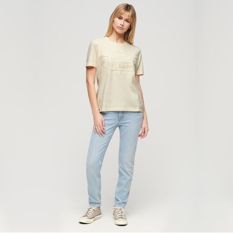 Camiseta-Manga-Corta-Para-Mujer-Embossed-Vl-Relaxed-T-Shirt-Superdry