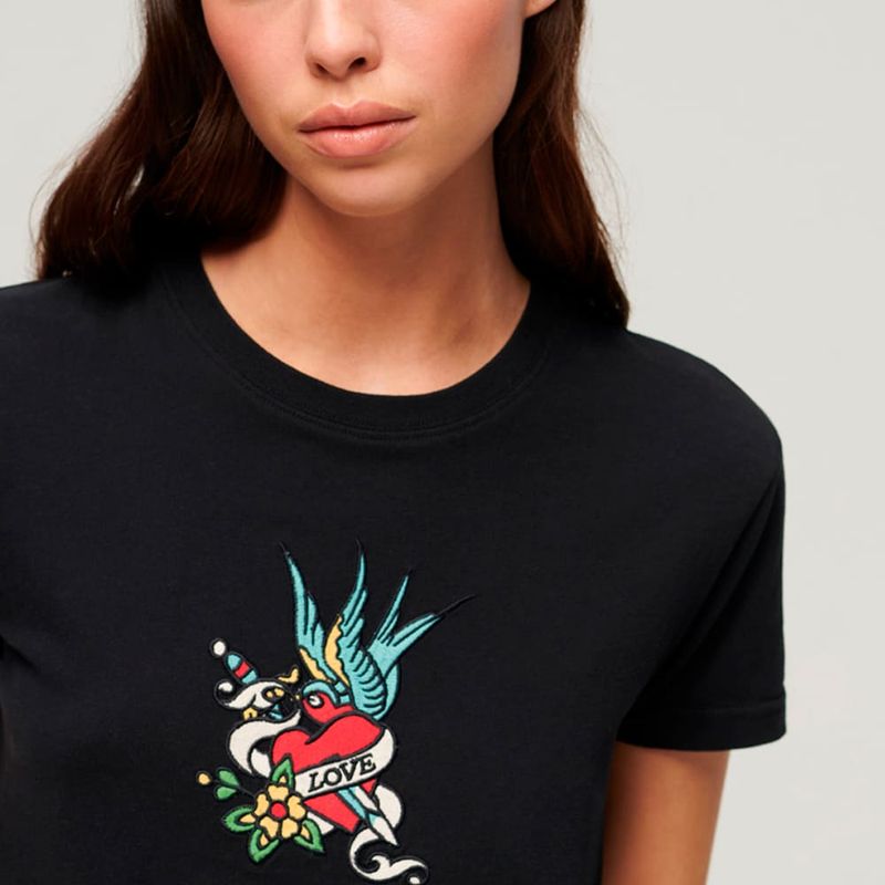Camiseta-Manga-Corta-Para-Mujer-Tattoo-Embroidered-Fitted-Tee-Superdry
