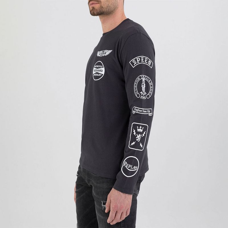 Camiseta-Manga-Larga-Para-Hombre-Replay