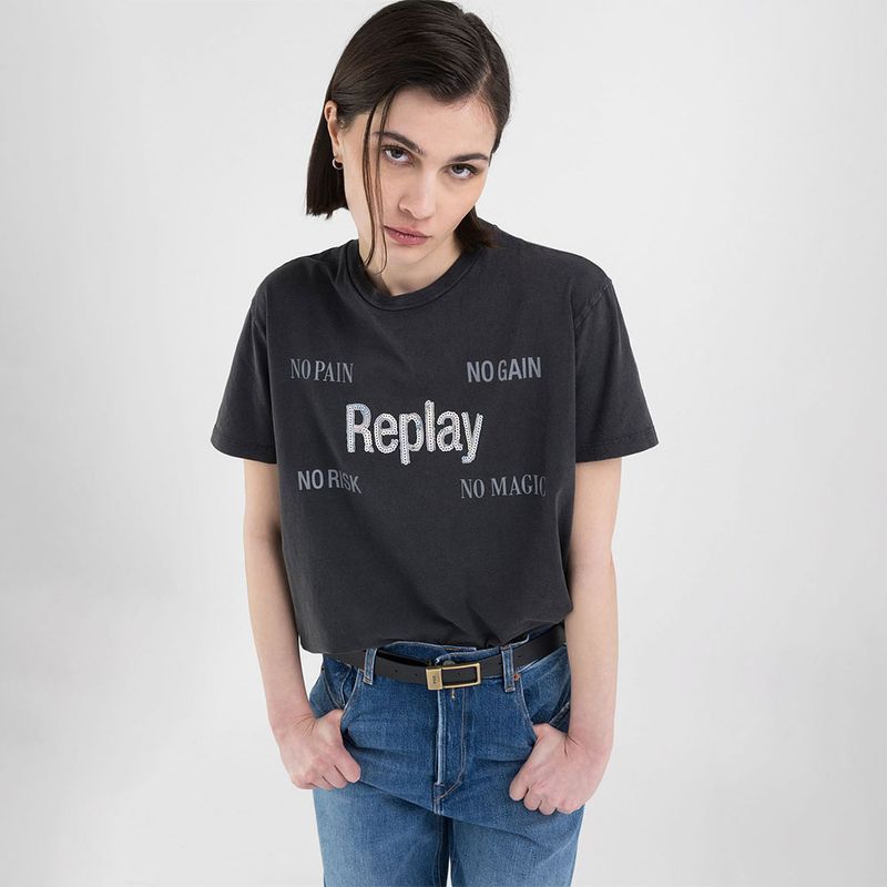 Camiseta-Manga-Corta-Para-Mujer-Replay