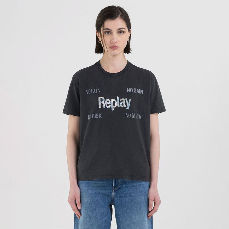 Camiseta-Manga-Corta-Para-Mujer-Replay