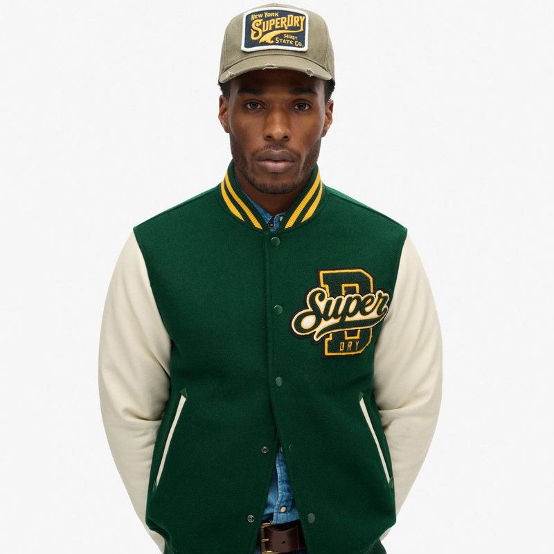 Chaqueta-Casual-Para-Hombre-Varsity-Wool-Bomber-Superdry