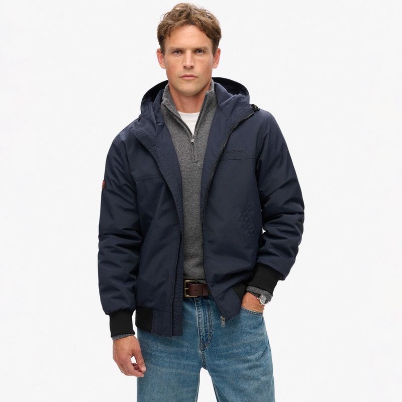 Chaqueta-Casual-Para-Hombre-Surplus-Nylon-Hooded-Bomber-Superdry