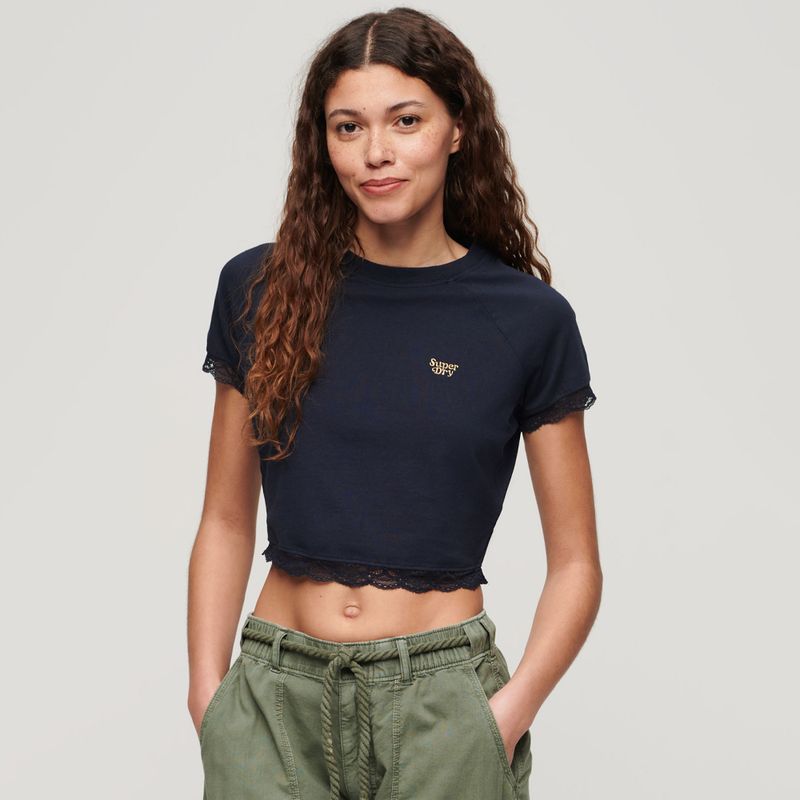 Top-Para-Mujer-90-S-Lace-Trim-Tee-Superdry