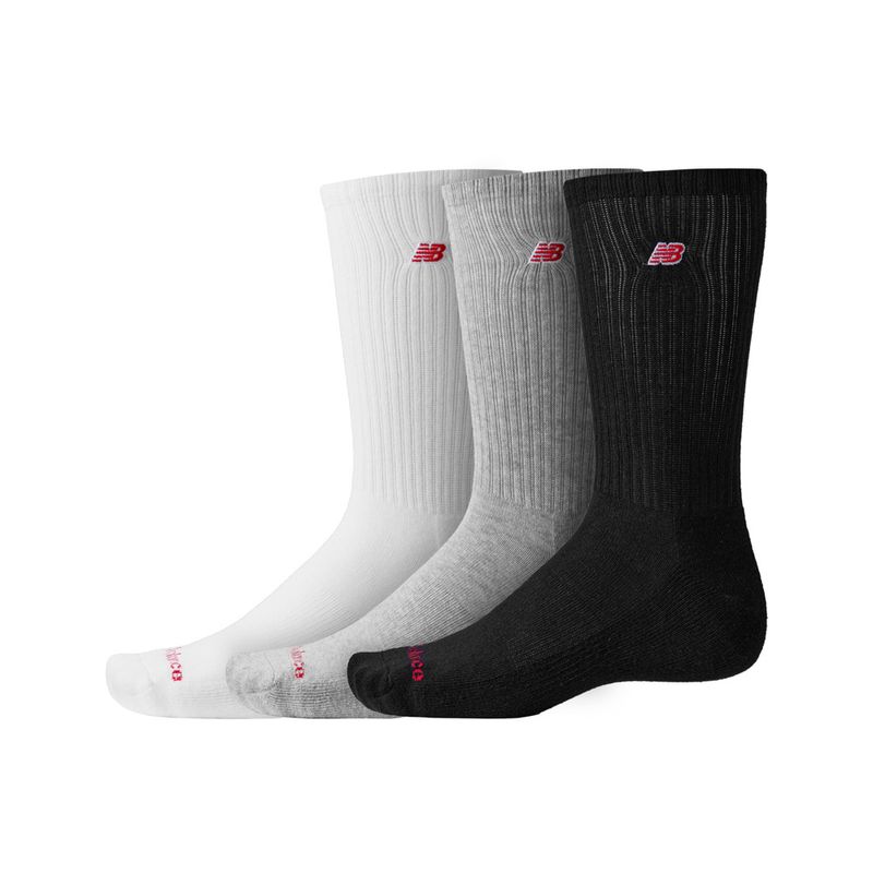 Medias-Invisibles-Para-Hombre-Unisex-Patch-Logo-Crew-3-Pack-New-Balance