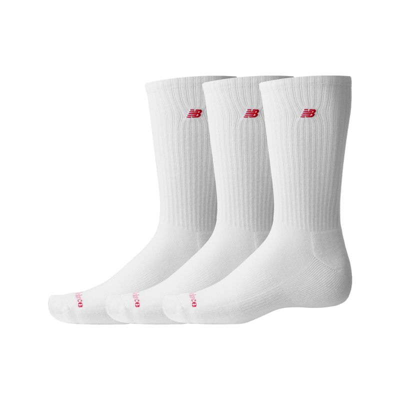 Medias-Invisibles-Para-Hombre-Unisex-Patch-Logo-Crew-3-Pack-New-Balance
