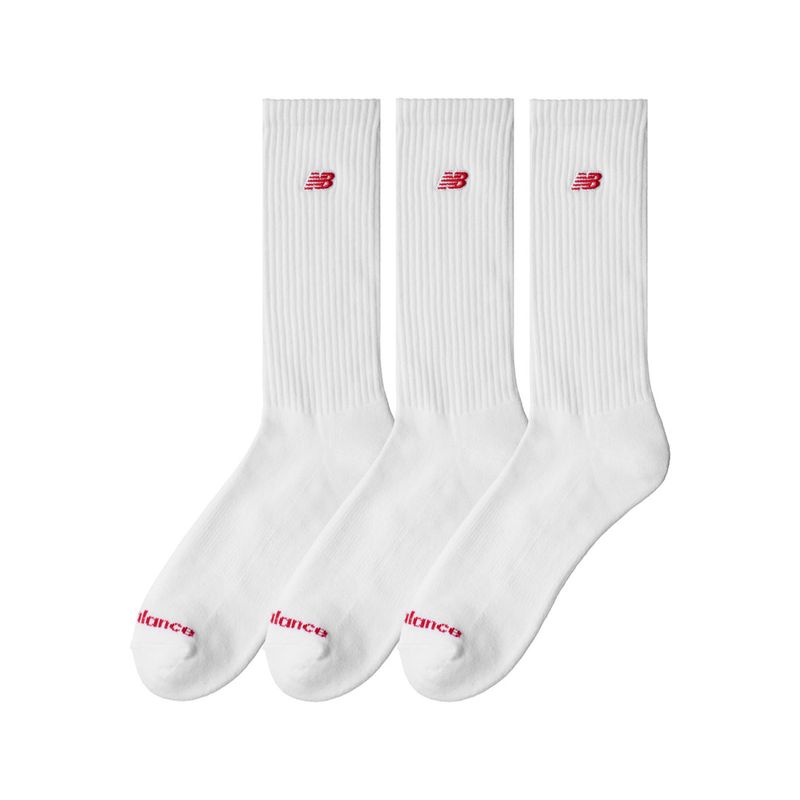 Medias-Invisibles-Para-Hombre-Unisex-Patch-Logo-Crew-3-Pack-New-Balance
