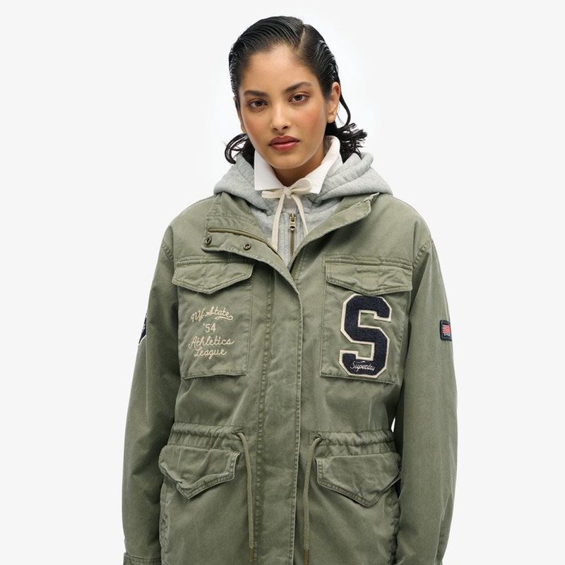 Chaqueta-Casual-Para-Mujer-Jersey-Hooded-Emb-Military-Jkt-Superdry