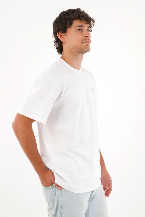 Camiseta jersey con mini aplique blanca para hombre