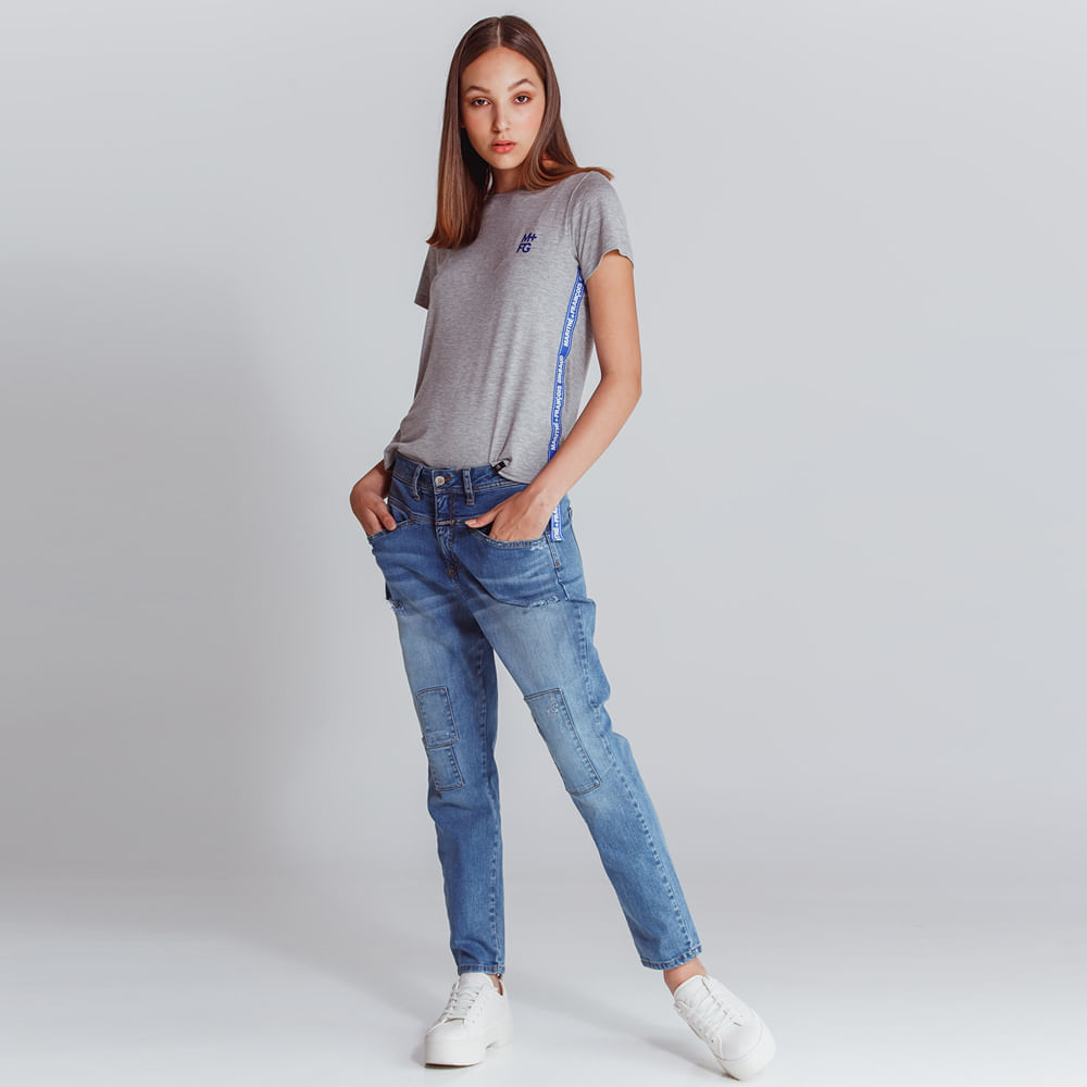 Jean Rigido Para Mujer Pedal F Baggy 22895, JEANS