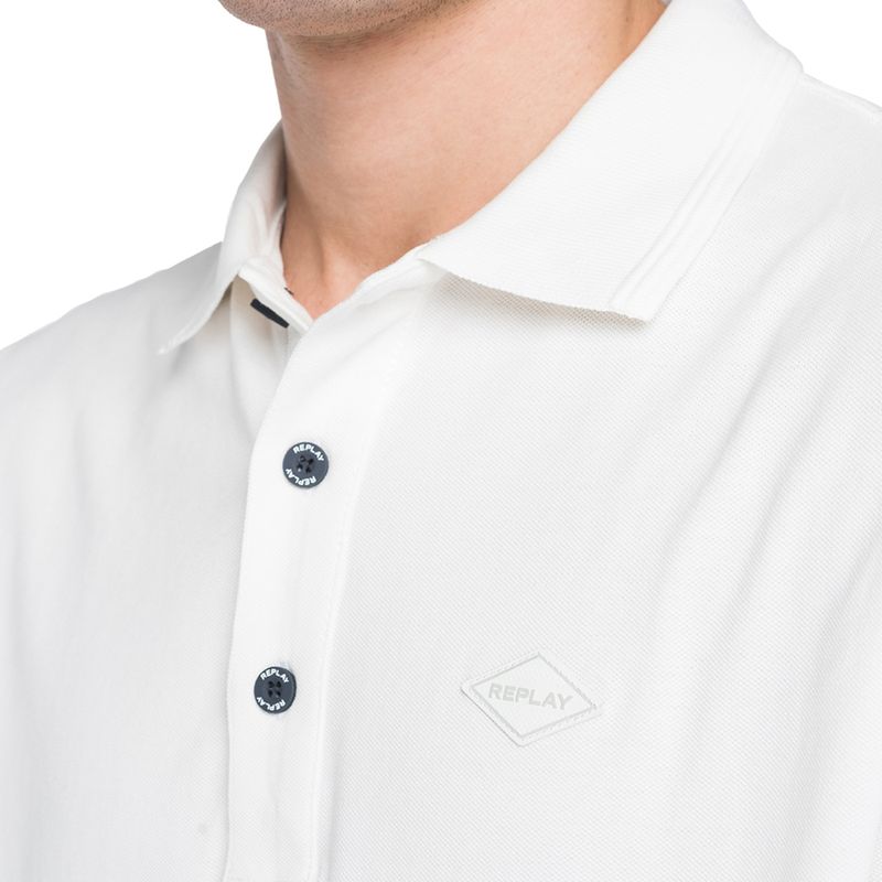 Polo-Para-Hombre-Garment-Dyed-Cotton-Piquet-Replay