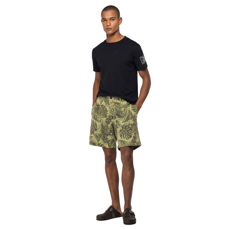 Bermuda-Cargo-Para-Hombre-Printed-Cotton-Satin-Replay