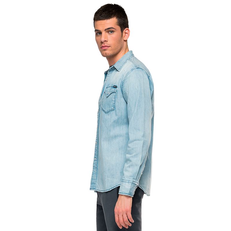 Camisa-Para-Hombre-7-Oz-Deep-Blue-Denim-Replay