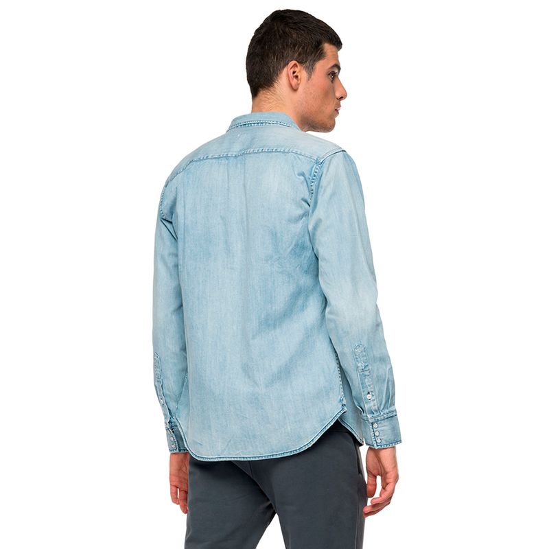 Camisa-Para-Hombre-7-Oz-Deep-Blue-Denim-Replay