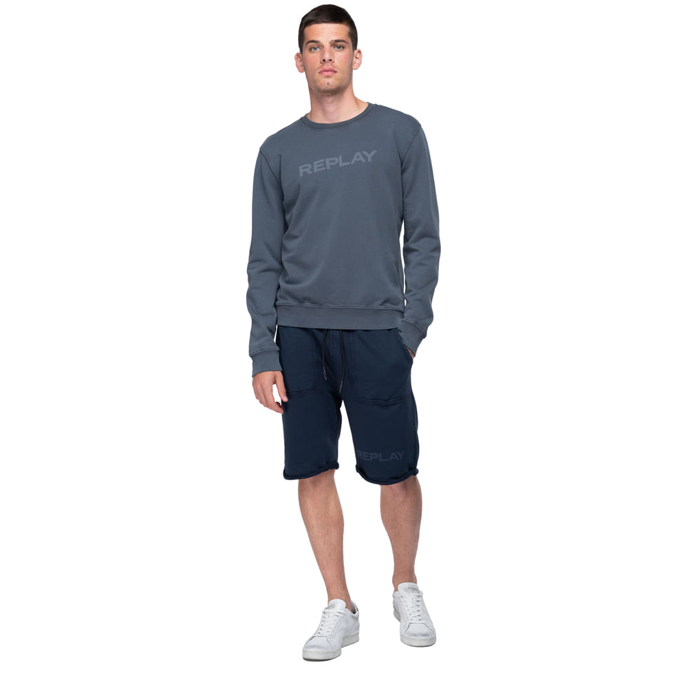 Buzo Hoodie Cerrado Para Hombre Sweatshirt Replay 4382, BUZOS