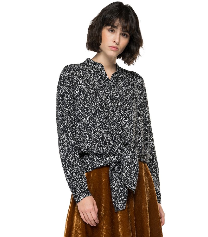 Camisa-Para-Mujer-All-Over-Printed-Viscose-Plain-Replay